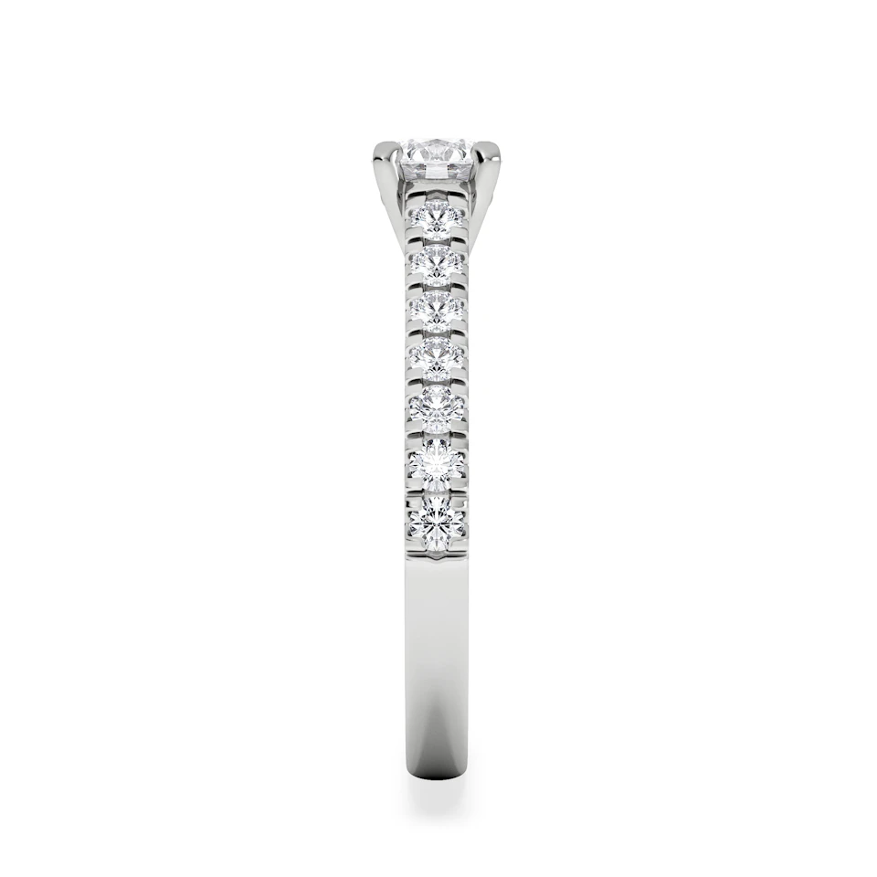 Natalia Diamond Engagement Side Stone Ring 18KW Gold 0.91CT G/SI2