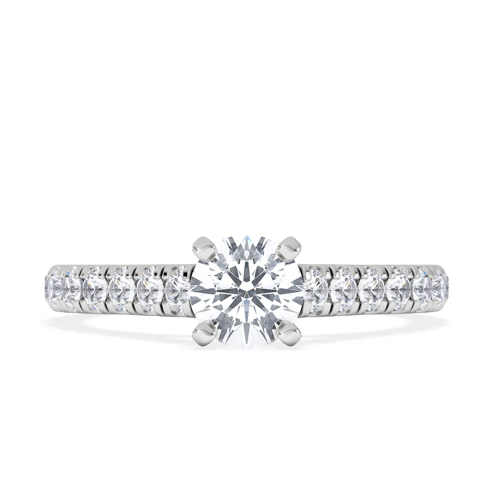 Natalia Diamond Engagement Side Stone Ring 18KW Gold 0.91CT G/SI2