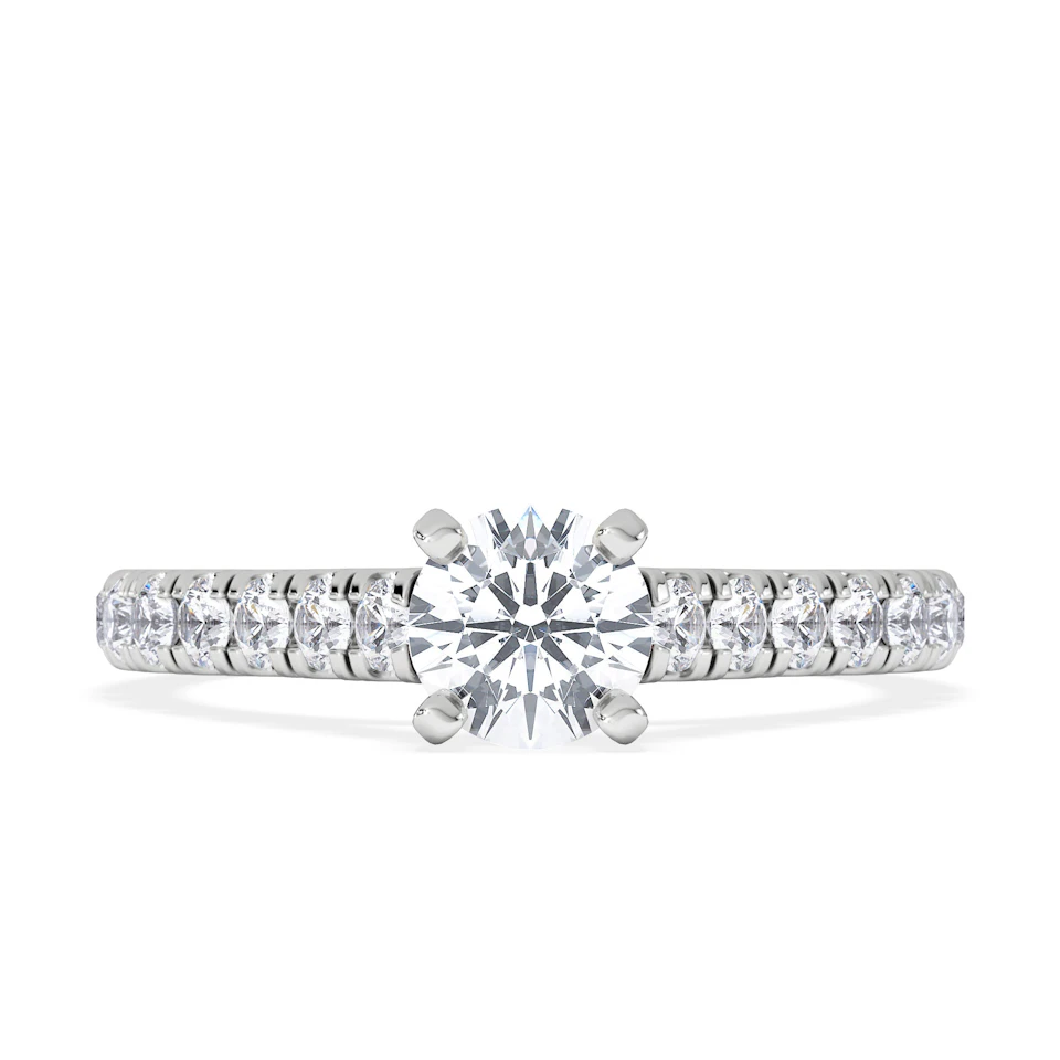 Natalia Diamond Engagement Side Stone Ring Platinum 0.91CT G/SI2