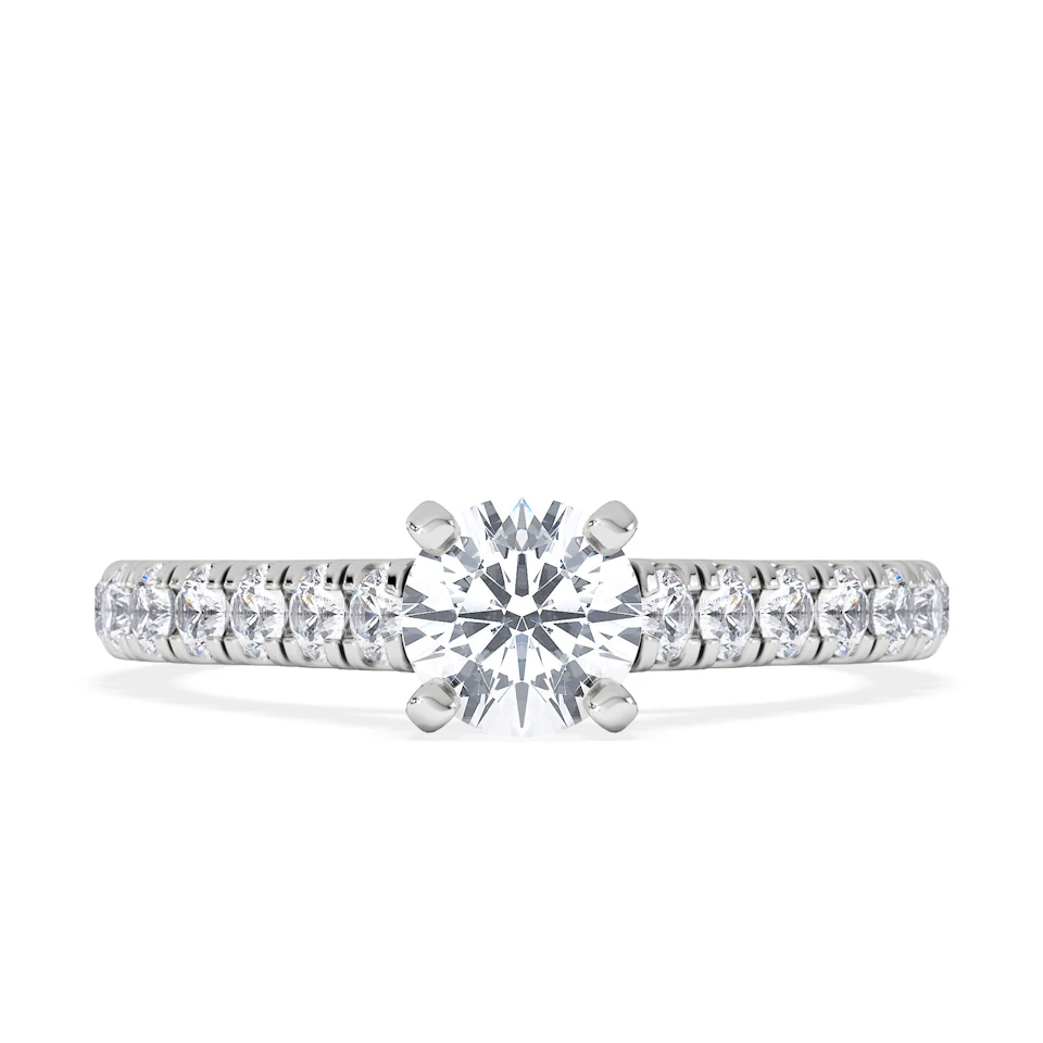 Natalia Diamond Engagement Side Stone Ring Platinum 0.91CT G/VS2