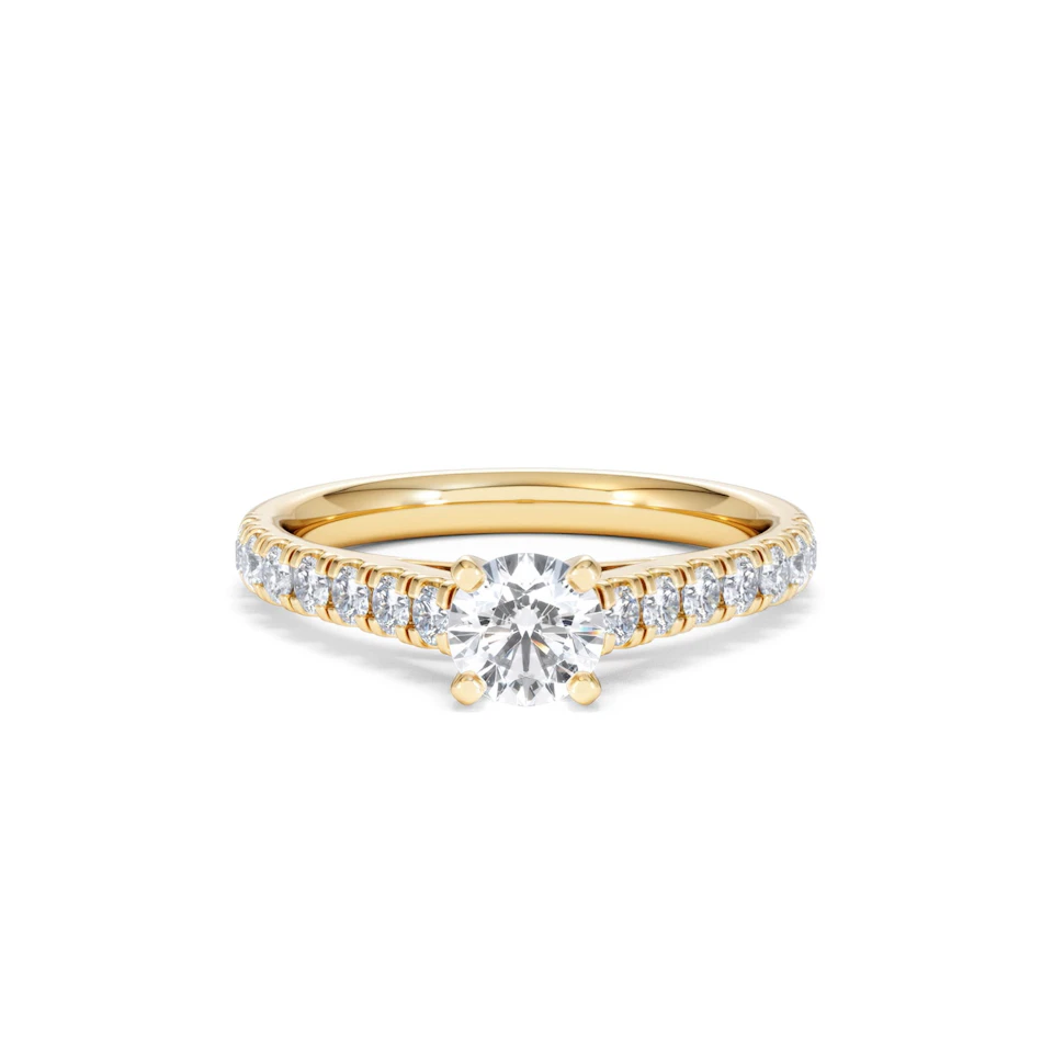 Natalia Lab Diamond Engagement Side Stone Ring 18K Gold 0.91CT F/VS1