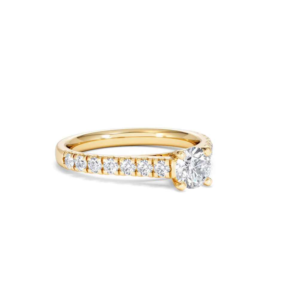 Natalia Lab Diamond Engagement Side Stone Ring 18K Gold 0.91CT F/VS1