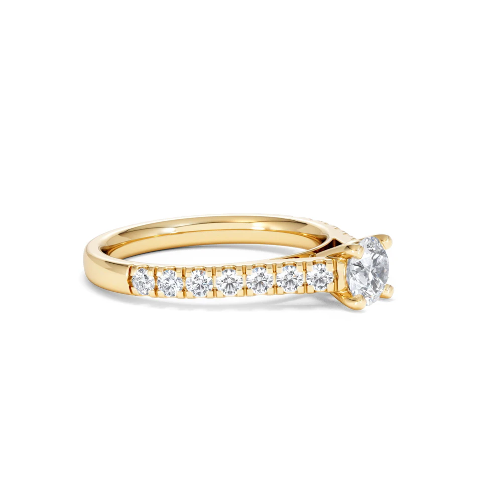 Natalia Lab Diamond Engagement Side Stone Ring 18K Gold 0.91CT F/VS1