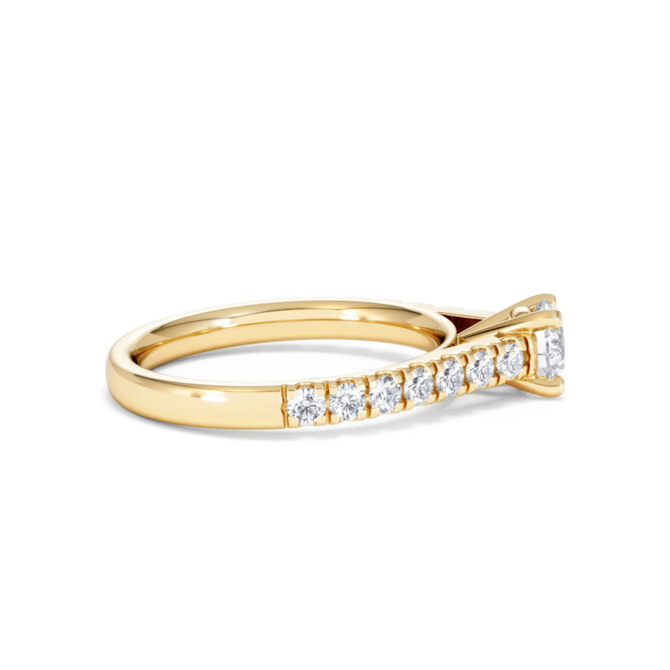 Natalia Lab Diamond Engagement Side Stone Ring 18K Gold 0.91CT F/VS1