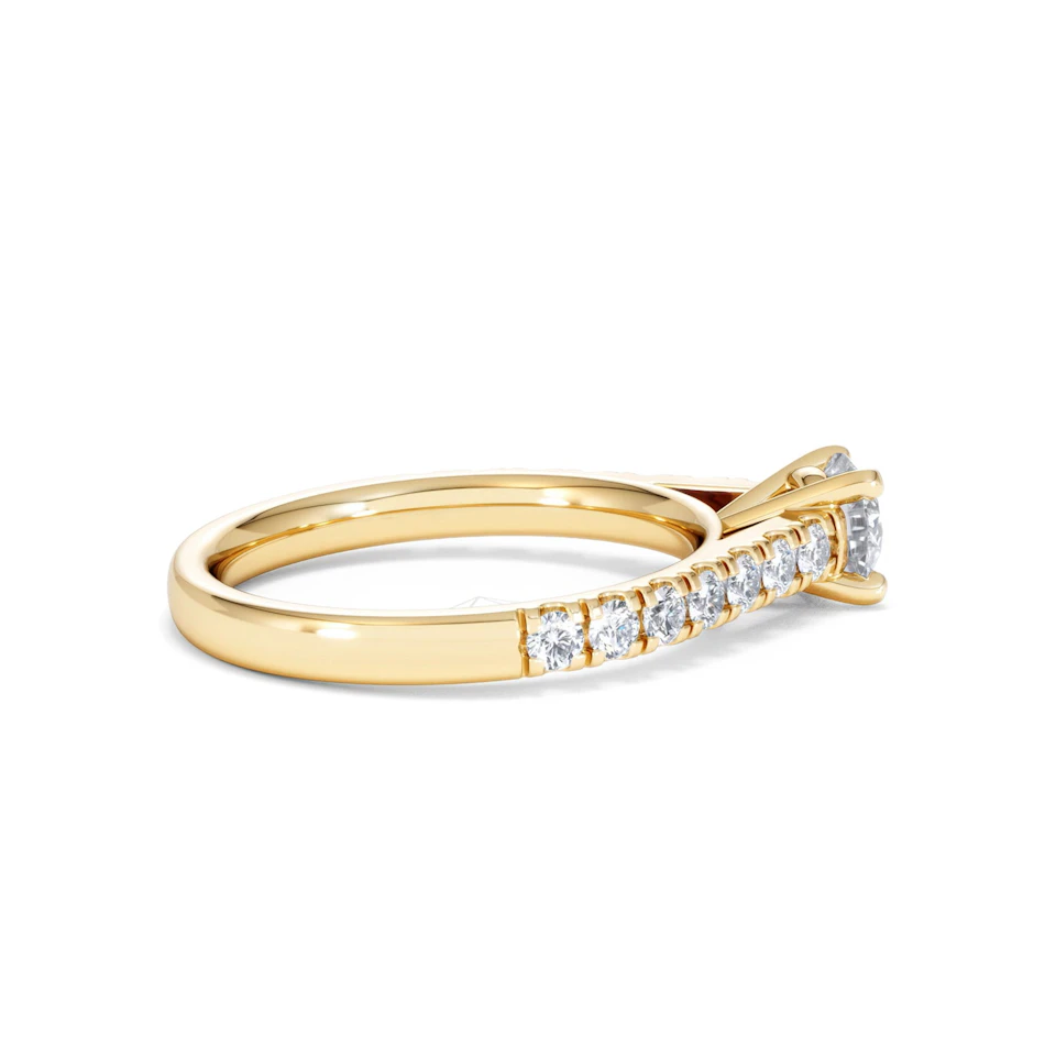 Natalia Lab Diamond Engagement Side Stone Ring 18K Gold 0.91CT F/VS1