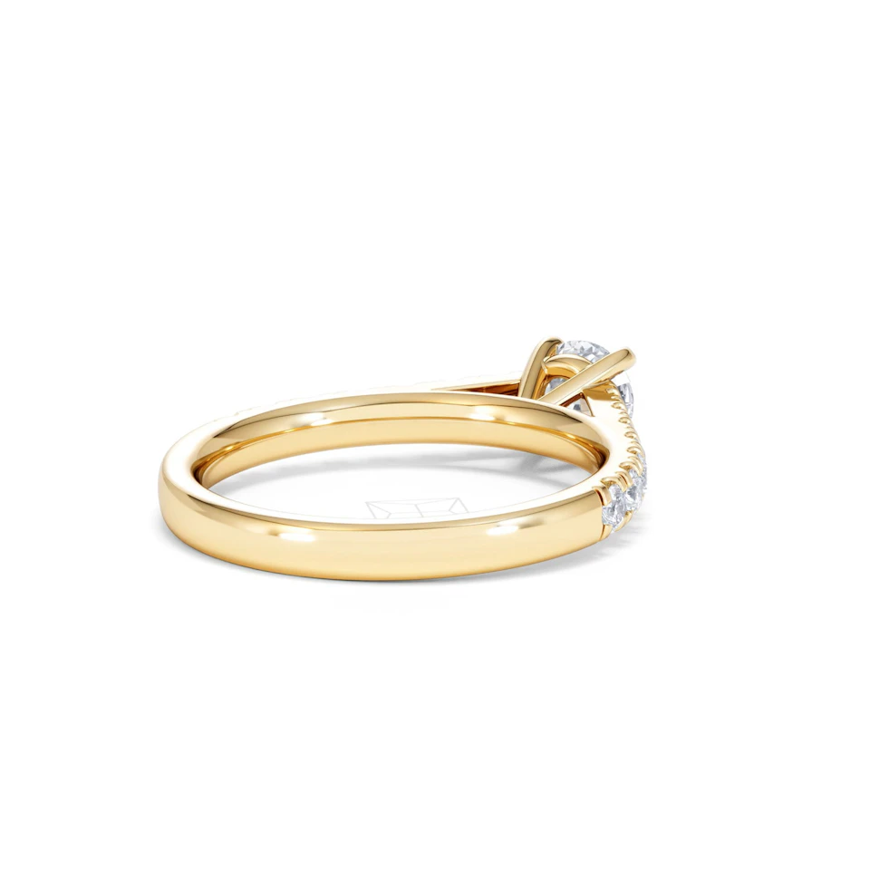 Natalia Lab Diamond Engagement Side Stone Ring 18K Gold 0.91CT F/VS1