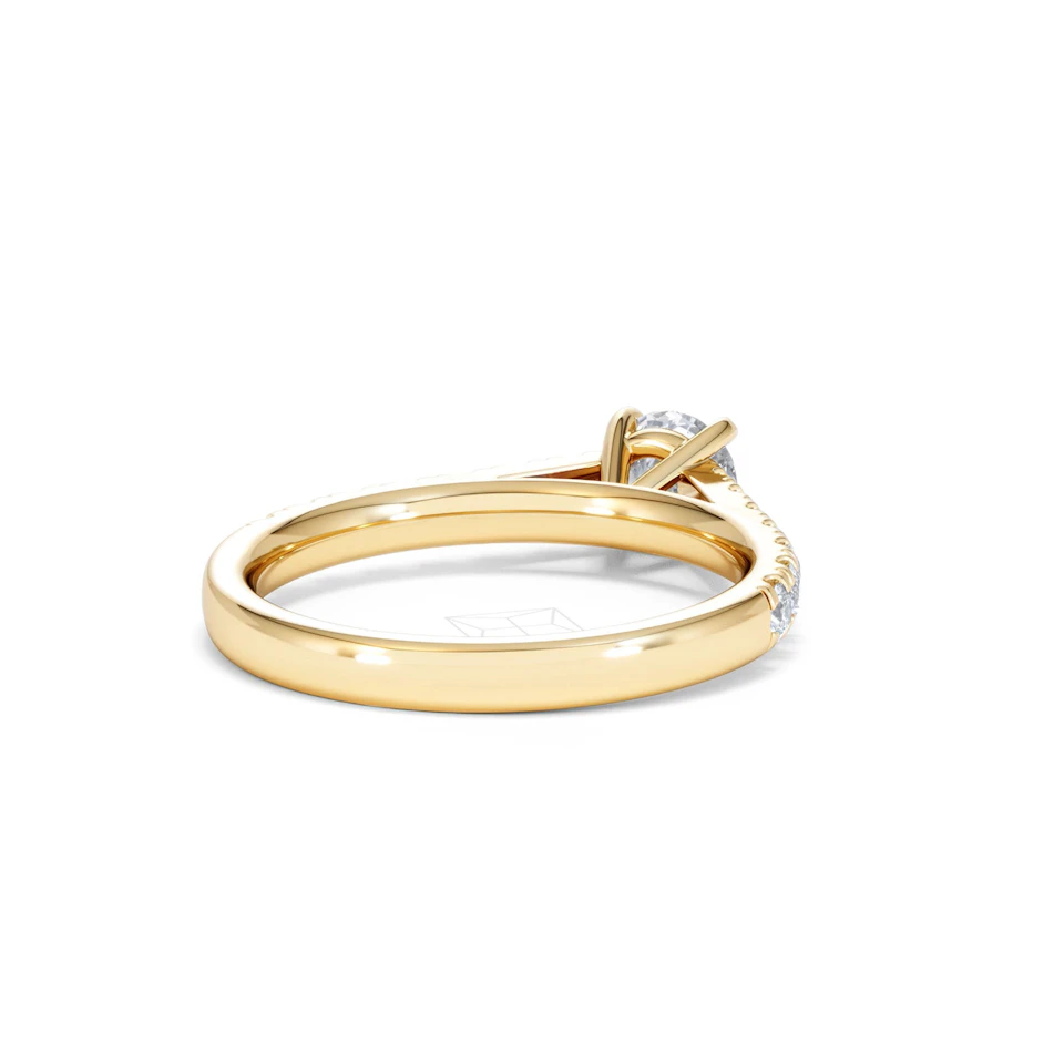 Natalia Lab Diamond Engagement Side Stone Ring 18K Gold 0.91CT F/VS1