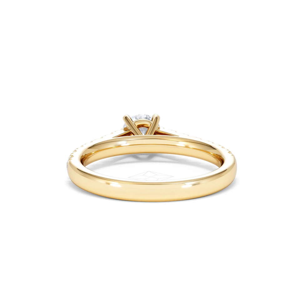 Natalia Lab Diamond Engagement Side Stone Ring 18K Gold 0.91CT F/VS1