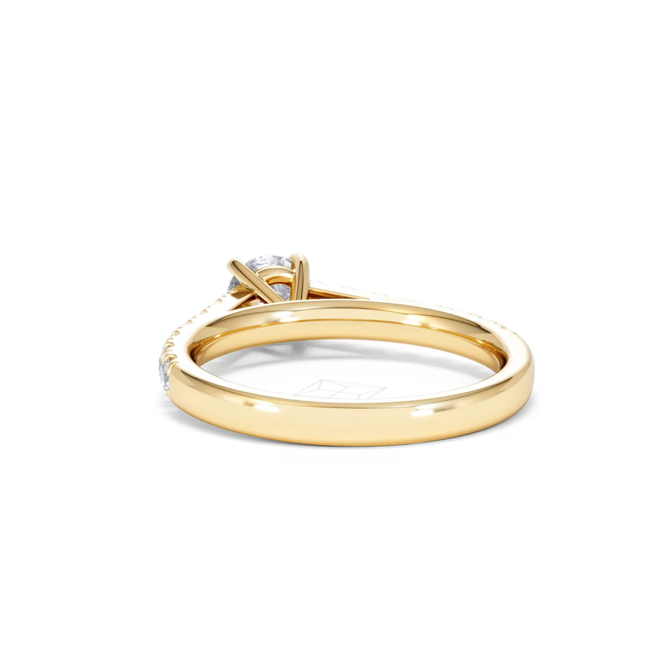 Natalia Lab Diamond Engagement Side Stone Ring 18K Gold 0.91CT F/VS1