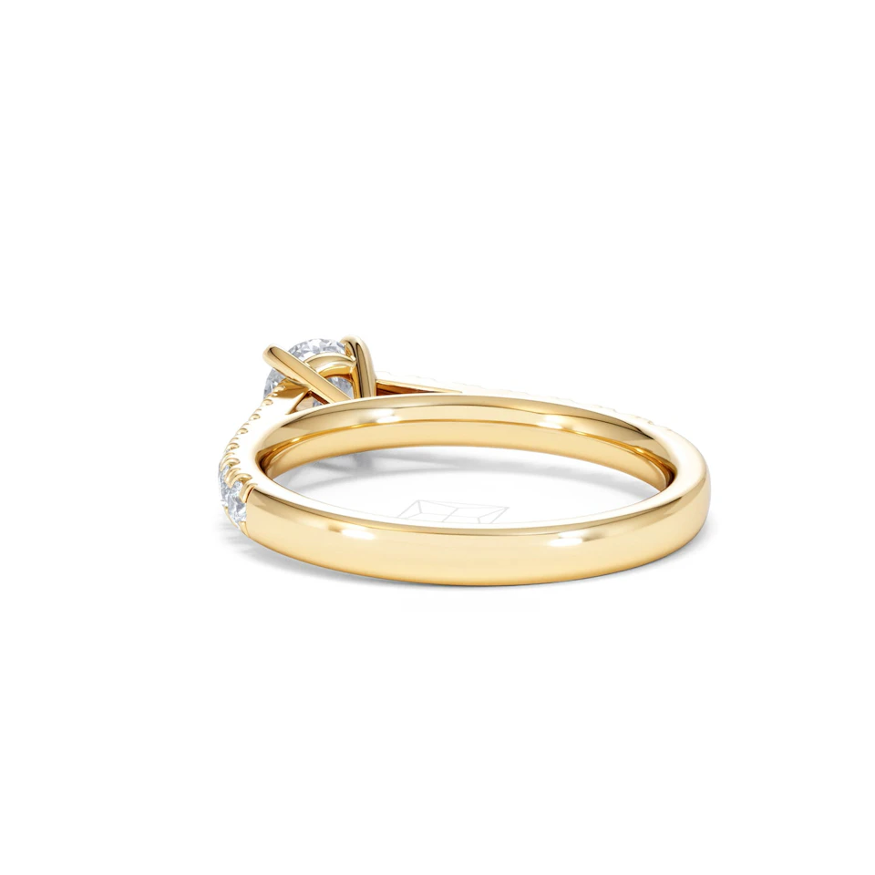 Natalia Lab Diamond Engagement Side Stone Ring 18K Gold 0.91CT F/VS1