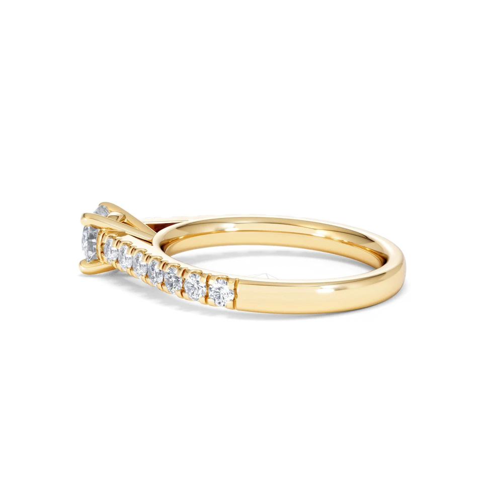 Natalia Lab Diamond Engagement Side Stone Ring 18K Gold 0.91CT F/VS1