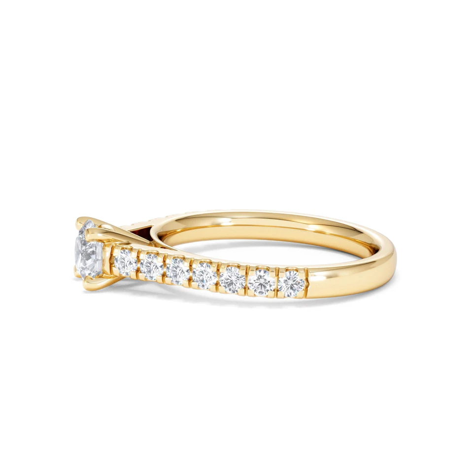 Natalia Lab Diamond Engagement Side Stone Ring 18K Gold 0.91CT F/VS1