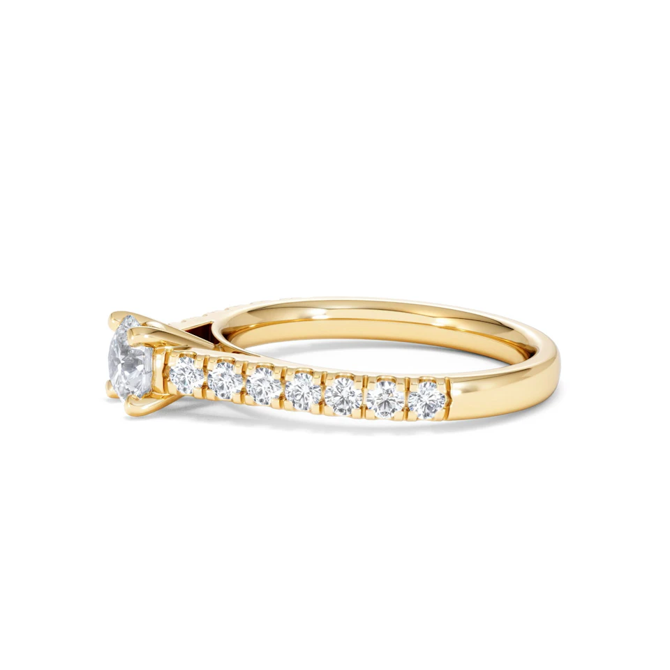 Natalia Lab Diamond Engagement Side Stone Ring 18K Gold 0.91CT F/VS1