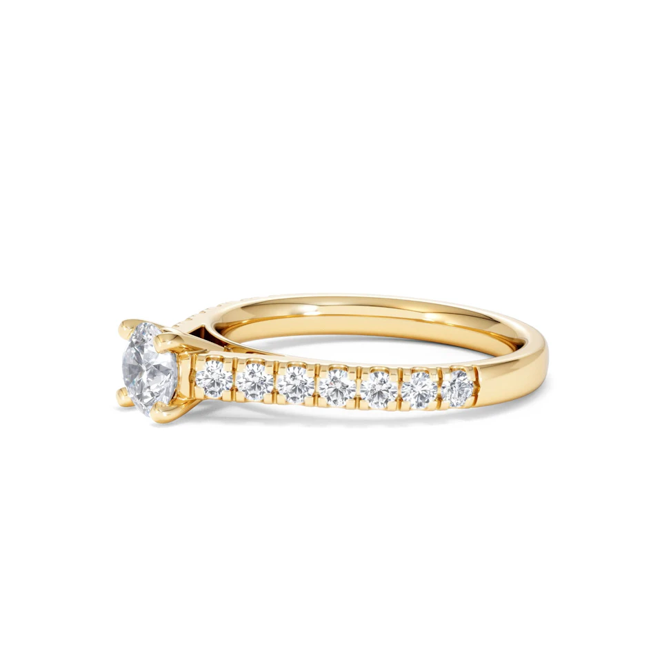 Natalia Lab Diamond Engagement Side Stone Ring 18K Gold 0.91CT F/VS1