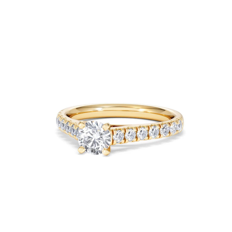 Natalia Lab Diamond Engagement Side Stone Ring 18K Gold 0.91CT F/VS1