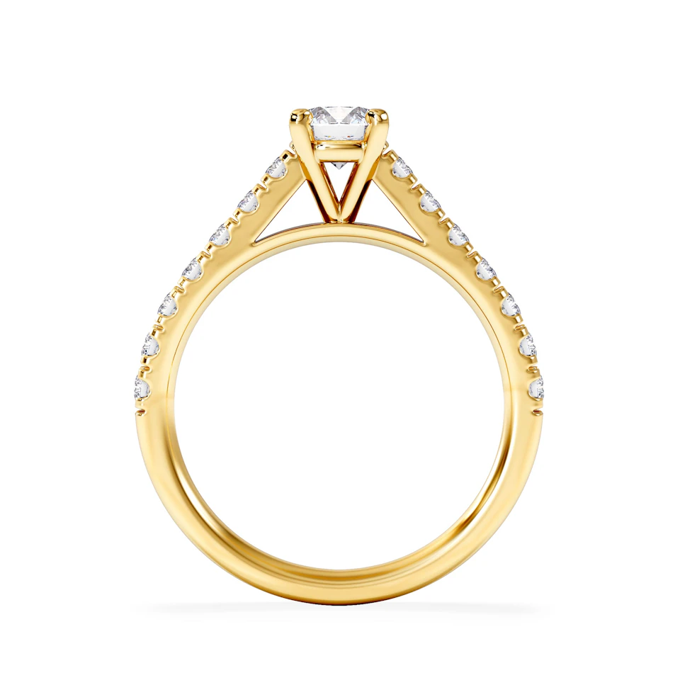 Natalia Diamond Engagement Side Stone Ring 18K Gold 0.91CT G/SI2
