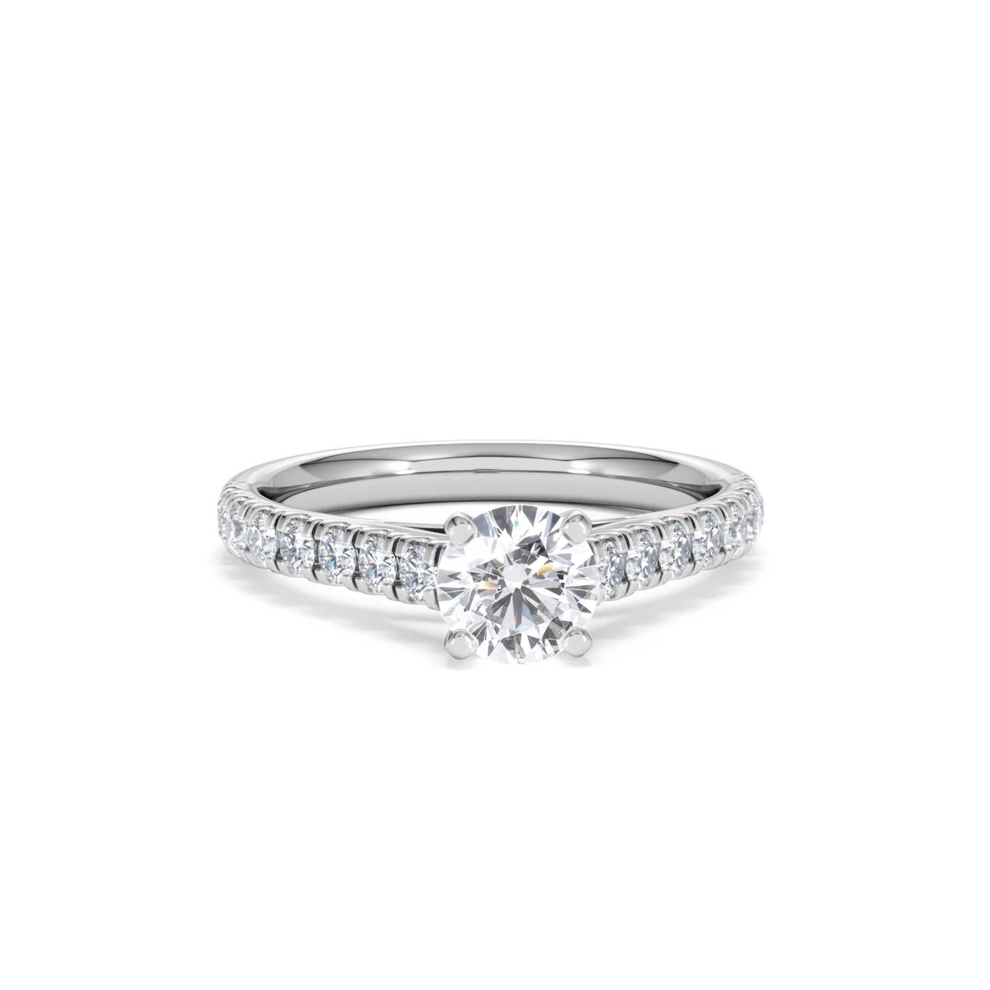 Natalia GIA Diamond Engagement Side Stone Ring 18KW Gold 1.15CT G/SI2