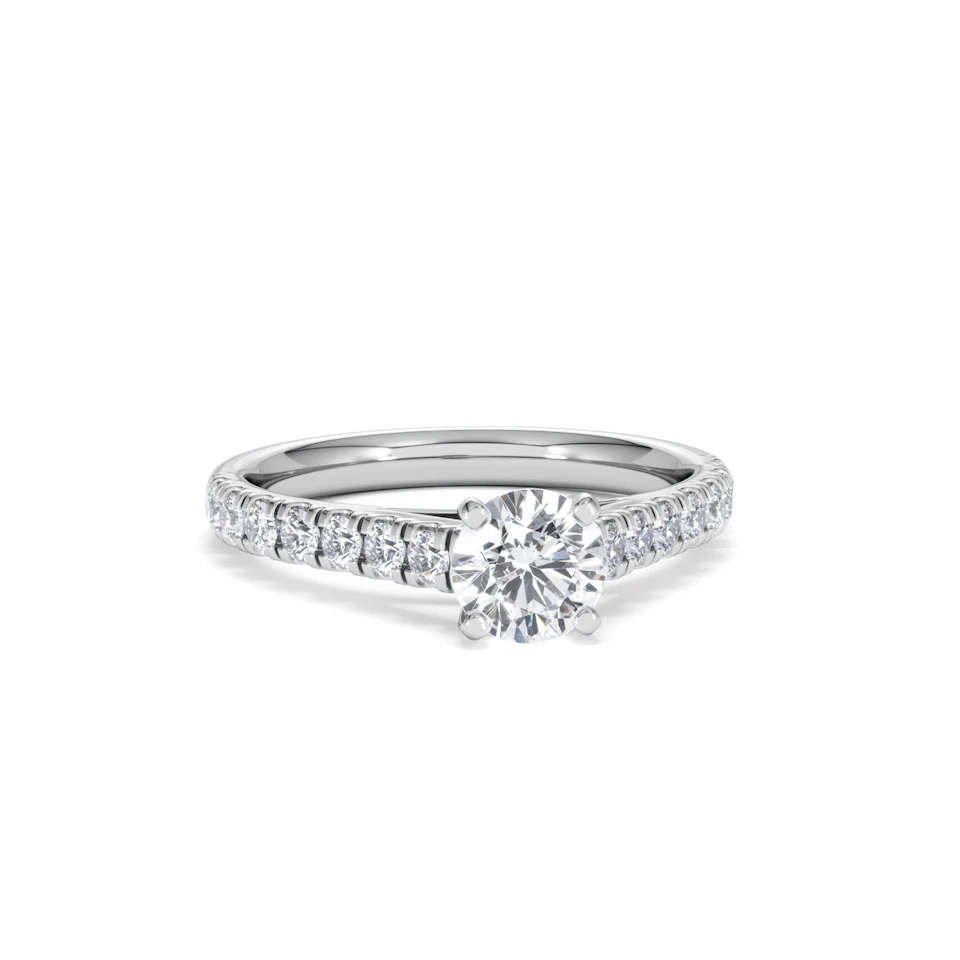 Natalia GIA Diamond Engagement Side Stone Ring Platinum 1.15CT G/VS2