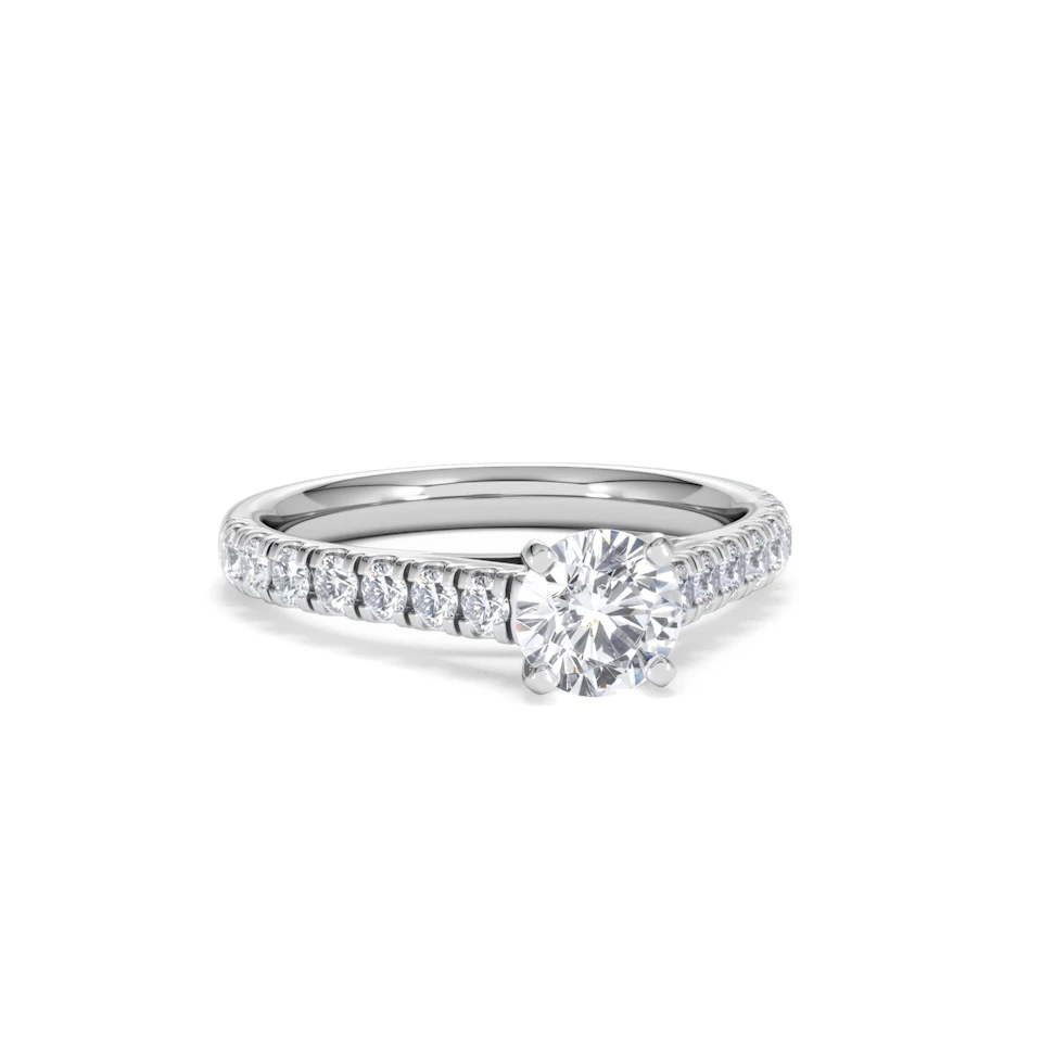 Natalia GIA Diamond Engagement Side Stone Ring 18KW Gold 1.15CT G/SI2