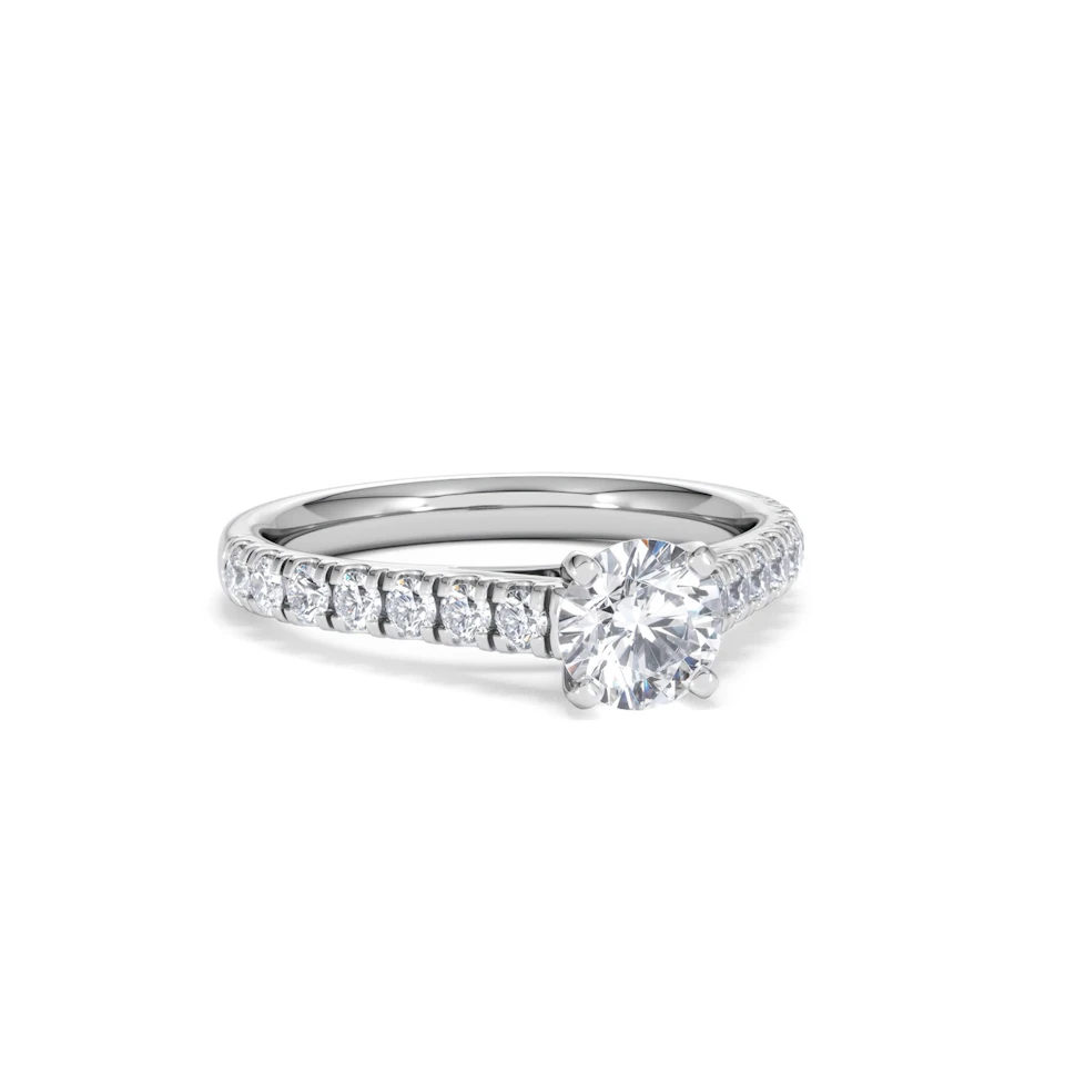 Natalia GIA Diamond Engagement Side Stone Ring 18KW Gold 1.15CT G/SI2