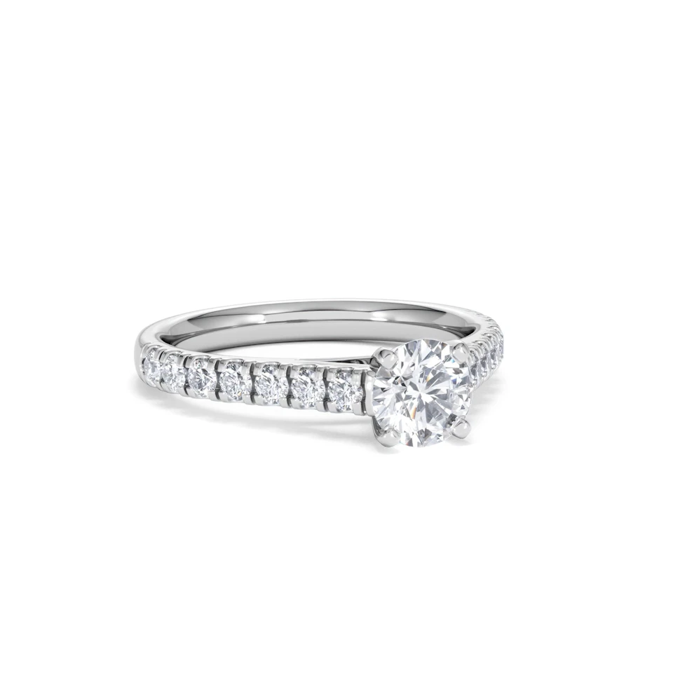 Natalia GIA Diamond Engagement Side Stone Ring 18KW Gold 1.15CT G/SI2