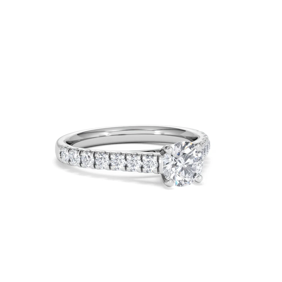 Natalia GIA Diamond Engagement Side Stone Ring 18KW Gold 1.15CT G/SI2