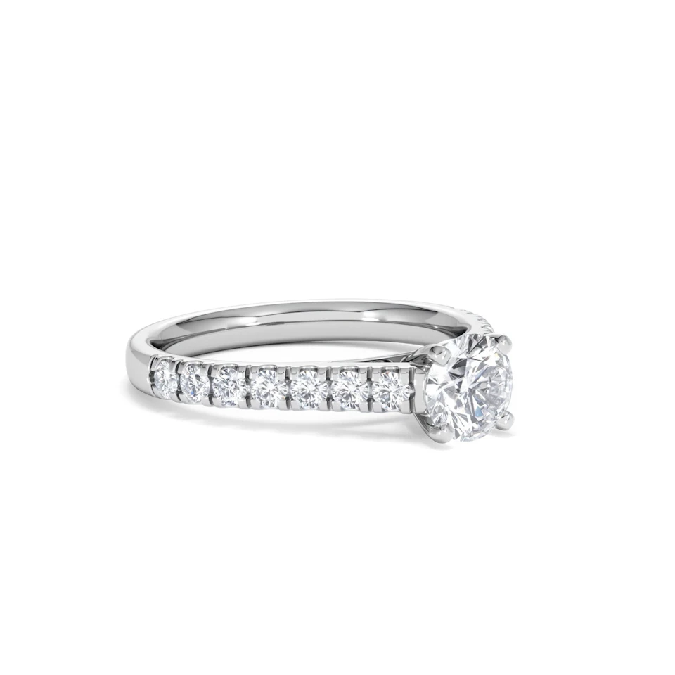 Natalia GIA Diamond Engagement Side Stone Ring 18KW Gold 1.15CT G/SI2