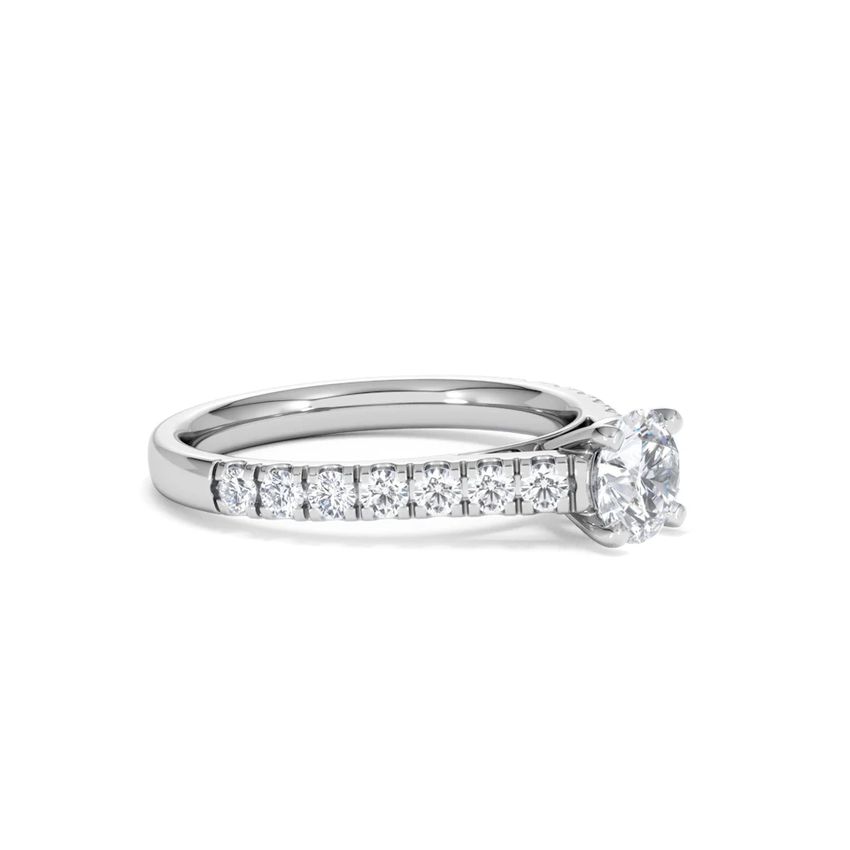 Natalia GIA Diamond Engagement Side Stone Ring 18KW Gold 1.15CT G/SI2