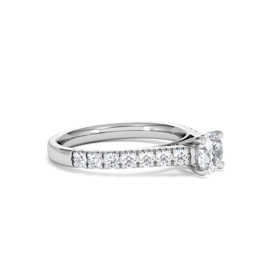 Natalia GIA Diamond Engagement Side Stone Ring 18KW Gold 1.15CT G/SI2
