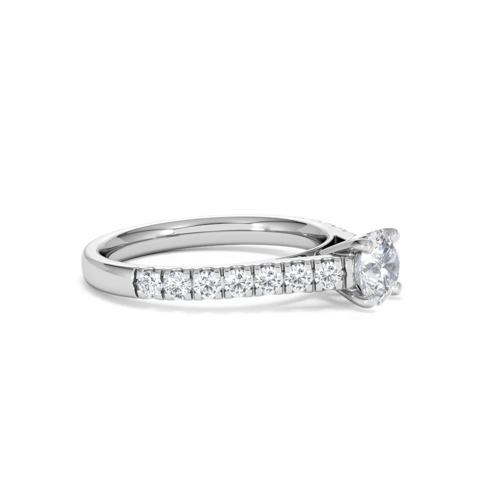 Natalia GIA Diamond Engagement Side Stone Ring 18KW Gold 1.15CT G/SI2