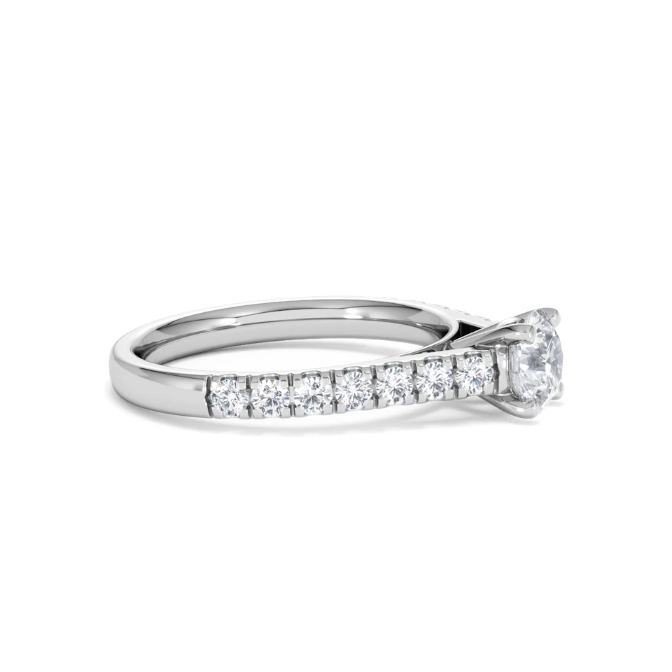 Natalia GIA Diamond Engagement Side Stone Ring 18KW Gold 1.15CT G/SI2