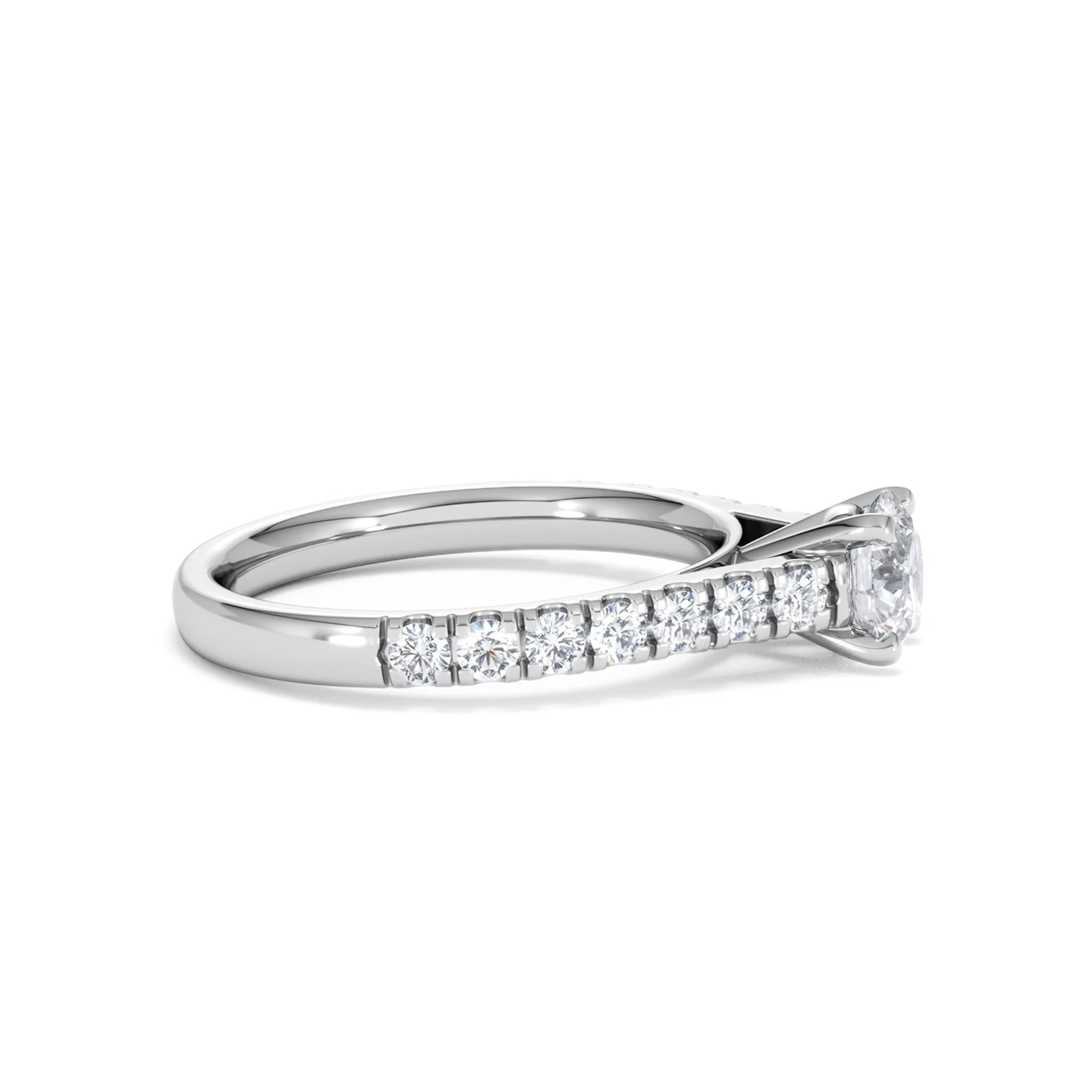 Natalia GIA Diamond Engagement Side Stone Ring 18KW Gold 1.15CT G/SI2