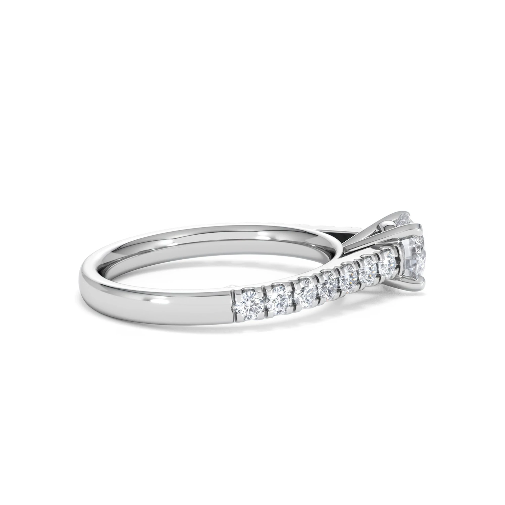 Natalia GIA Diamond Engagement Side Stone Ring 18KW Gold 1.15CT G/SI2