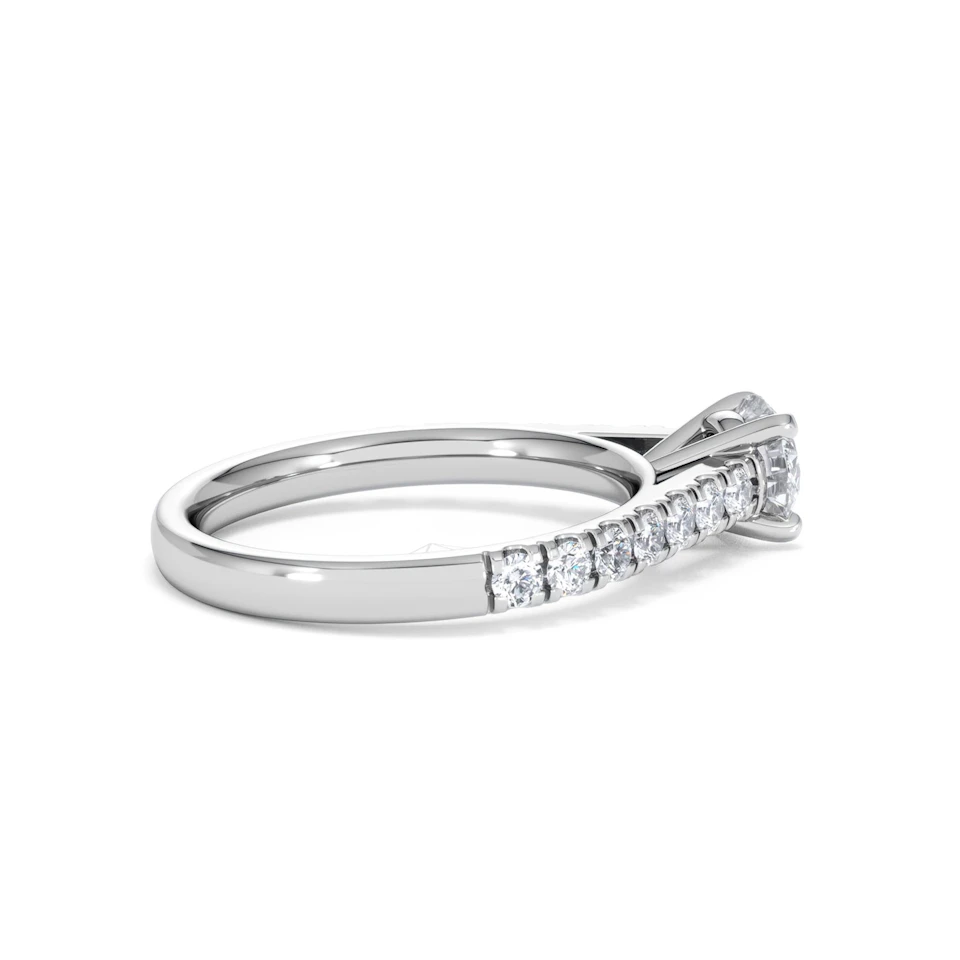 Natalia GIA Diamond Engagement Side Stone Ring 18KW Gold 1.15CT G/SI2