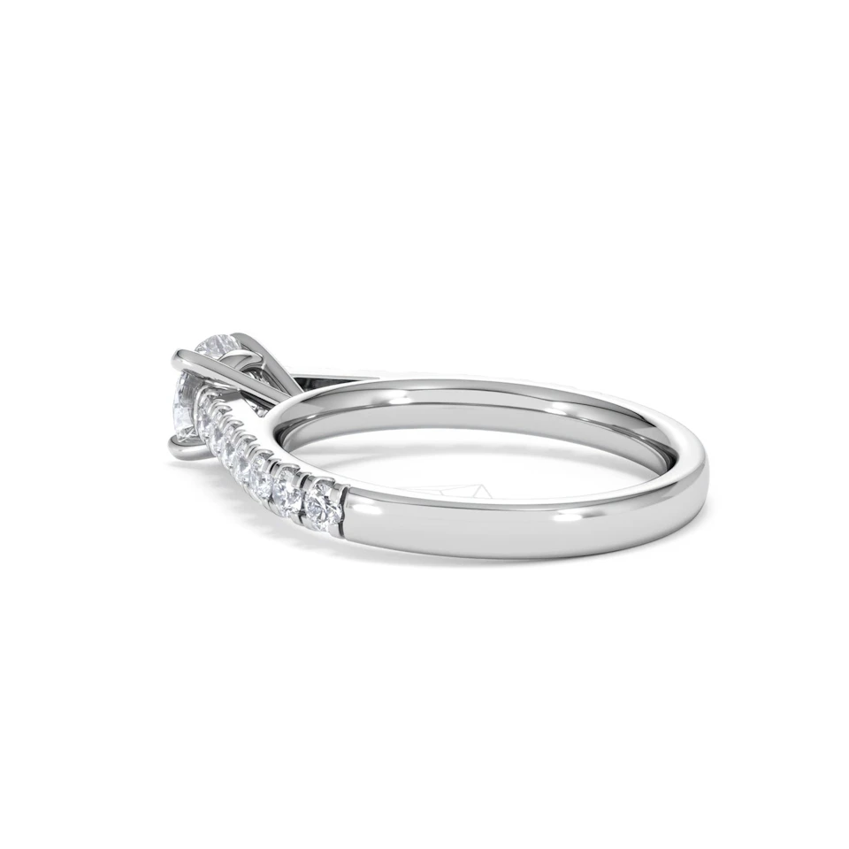 Natalia GIA Diamond Engagement Side Stone Ring 18KW Gold 1.15CT G/SI2
