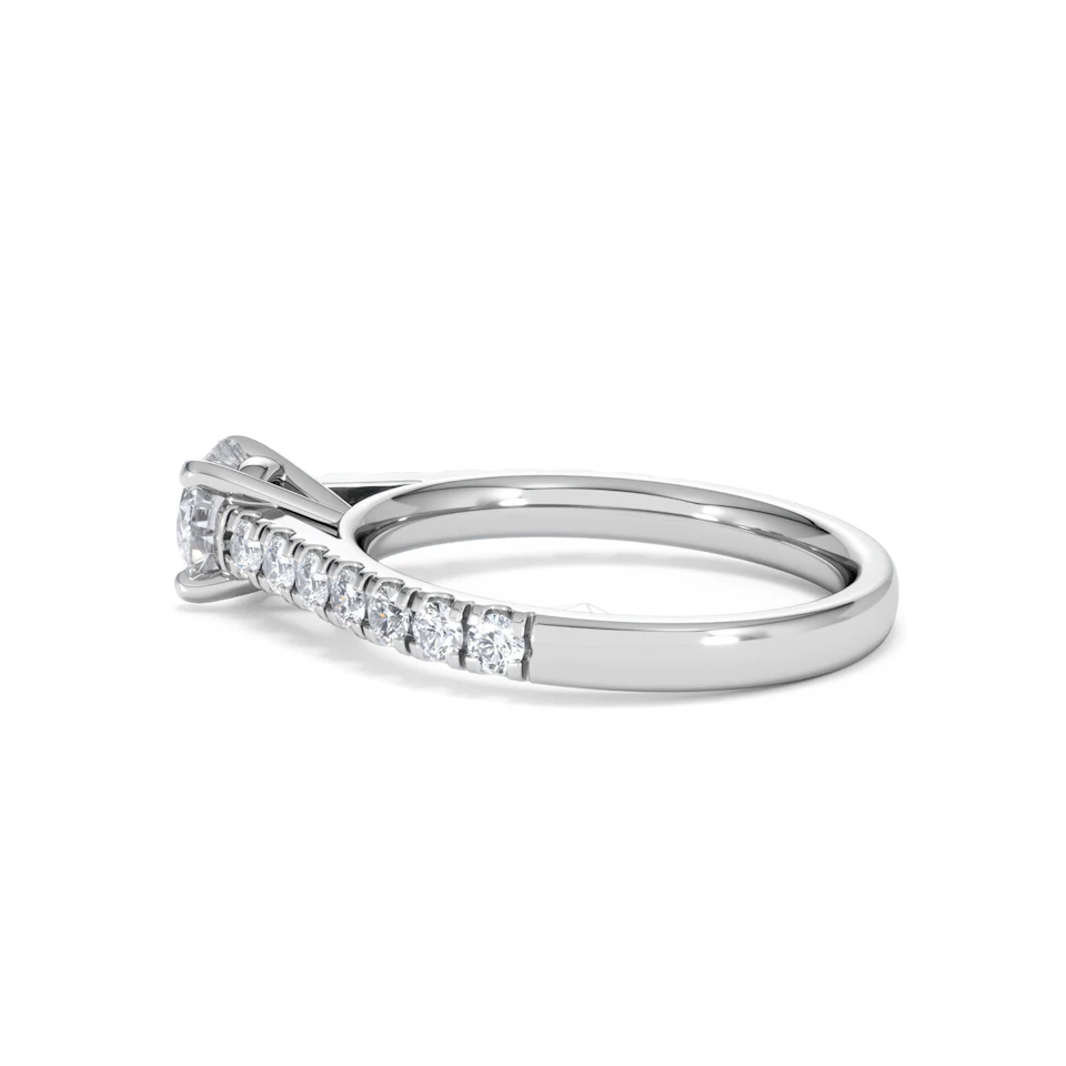 Natalia GIA Diamond Engagement Side Stone Ring 18KW Gold 1.15CT G/SI2