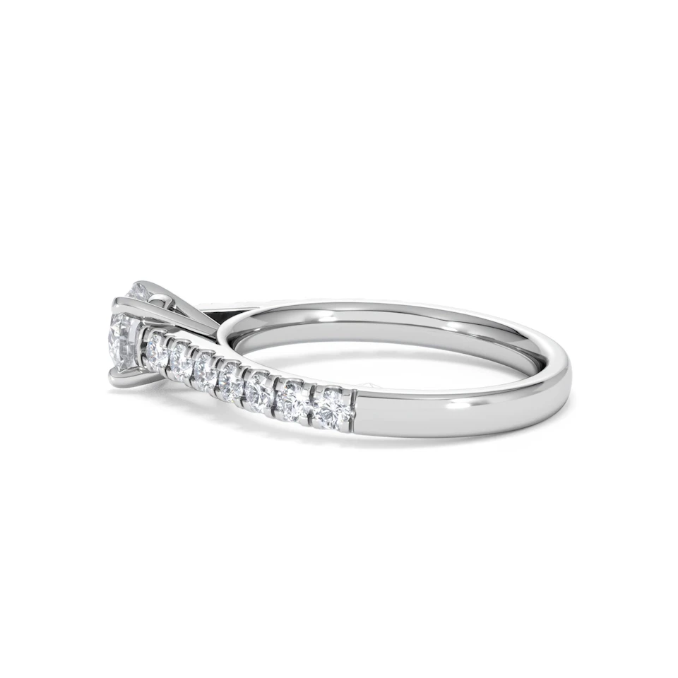 Natalia GIA Diamond Engagement Side Stone Ring 18KW Gold 1.15CT G/SI2