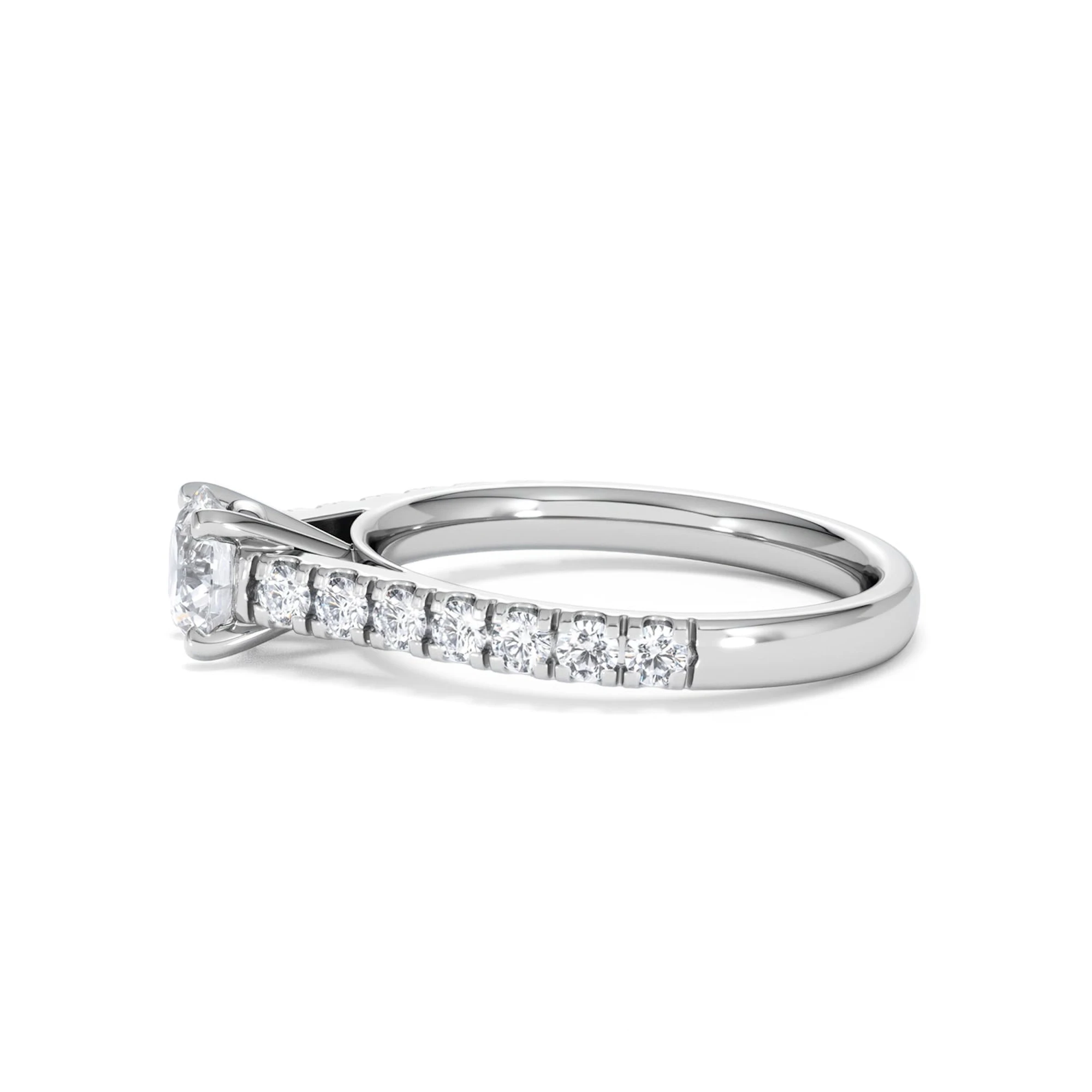 Natalia GIA Diamond Engagement Side Stone Ring 18KW Gold 1.15CT G/SI2