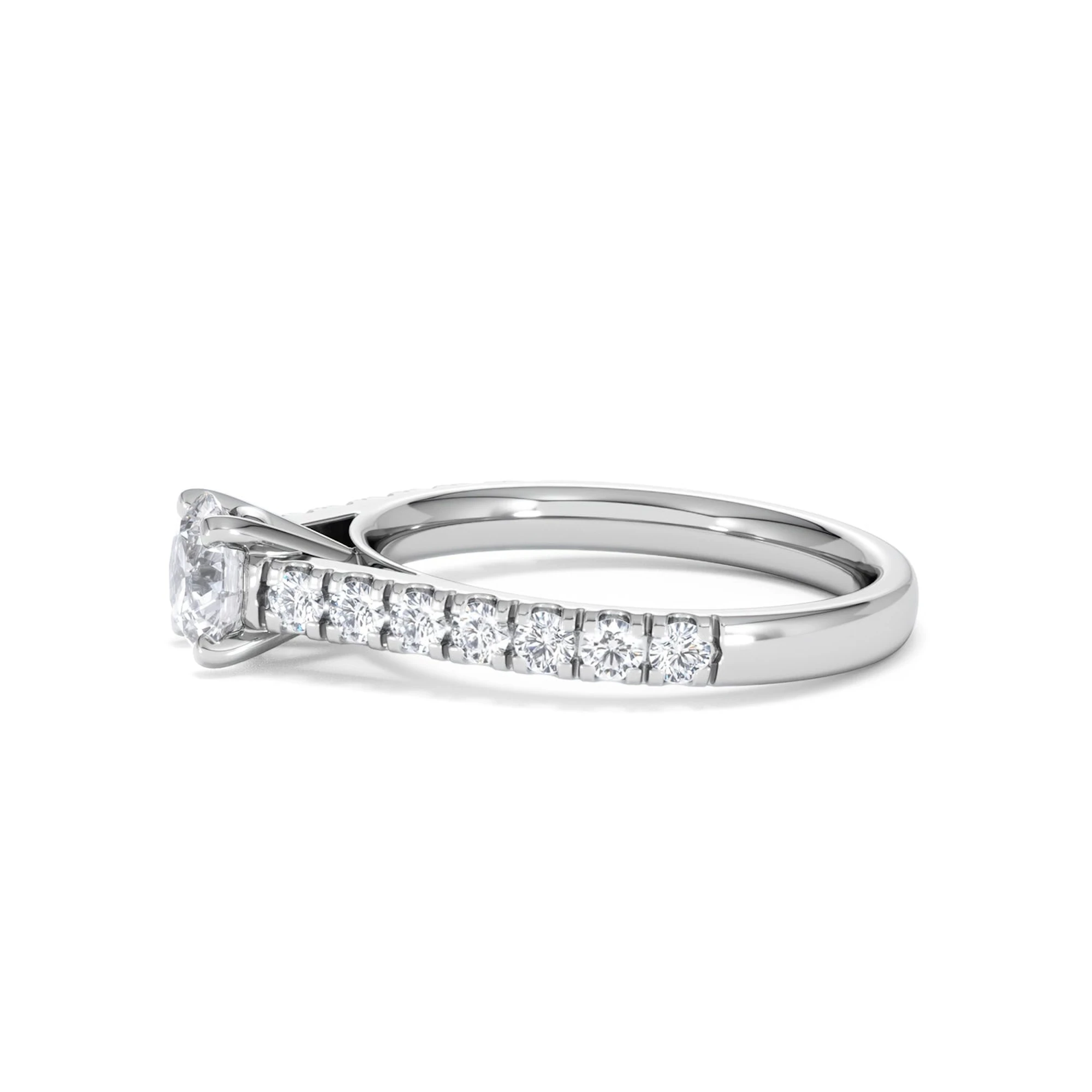 Natalia GIA Diamond Engagement Side Stone Ring 18KW Gold 1.15CT G/SI2