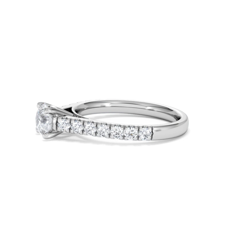 Natalia GIA Diamond Engagement Side Stone Ring 18KW Gold 1.15CT G/SI2