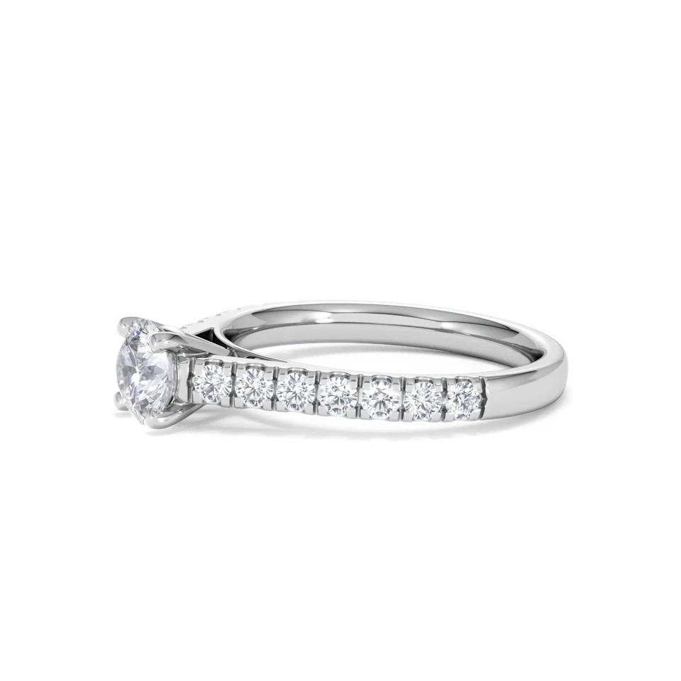 Natalia GIA Diamond Engagement Side Stone Ring 18KW Gold 1.15CT G/SI2