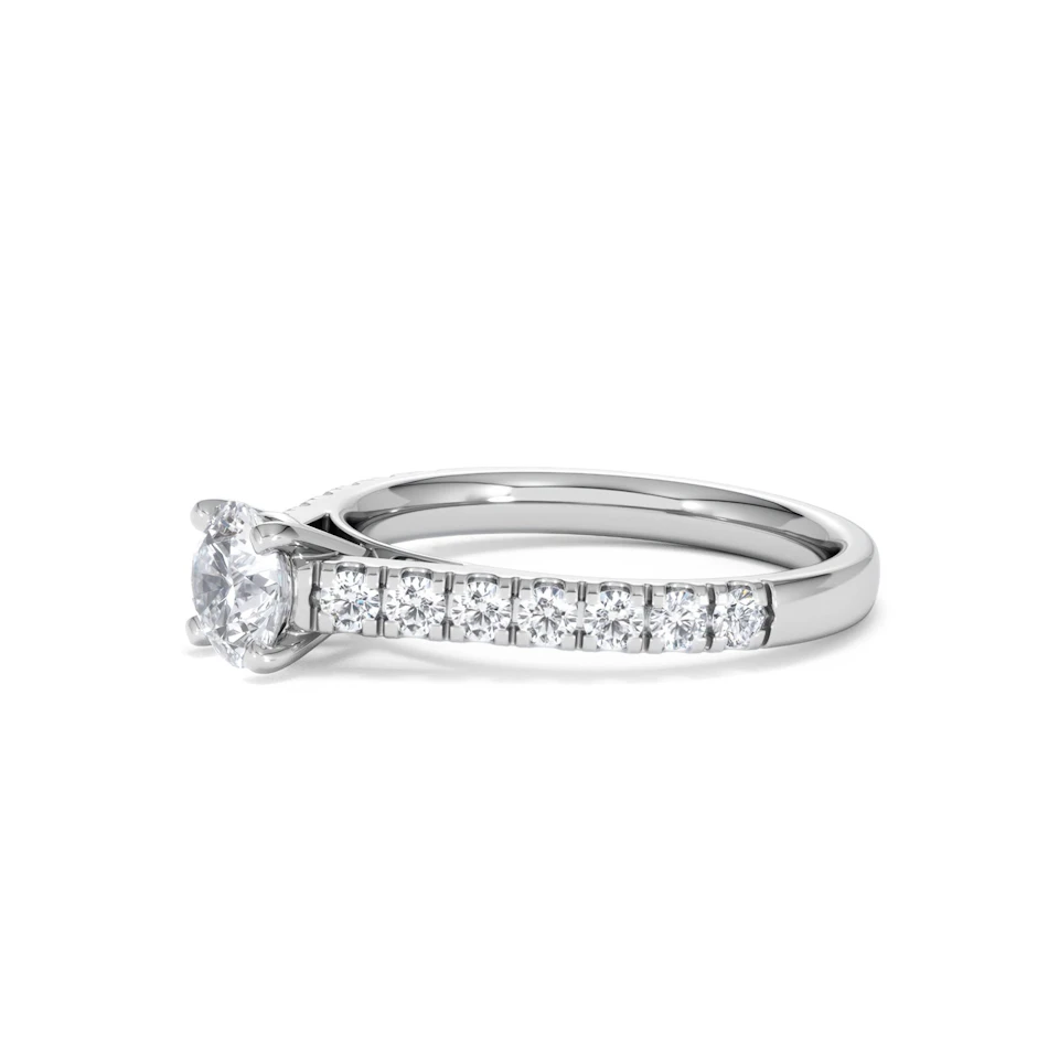 Natalia GIA Diamond Engagement Side Stone Ring Platinum 1.15CT G/VS2