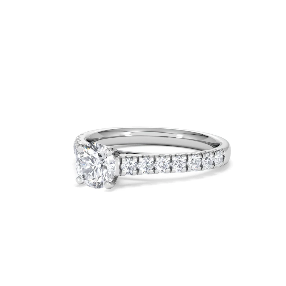 Natalia GIA Diamond Engagement Side Stone Ring 18KW Gold 1.15CT G/SI2