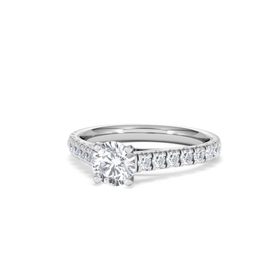 Natalia GIA Diamond Engagement Side Stone Ring 18KW Gold 1.15CT G/SI2