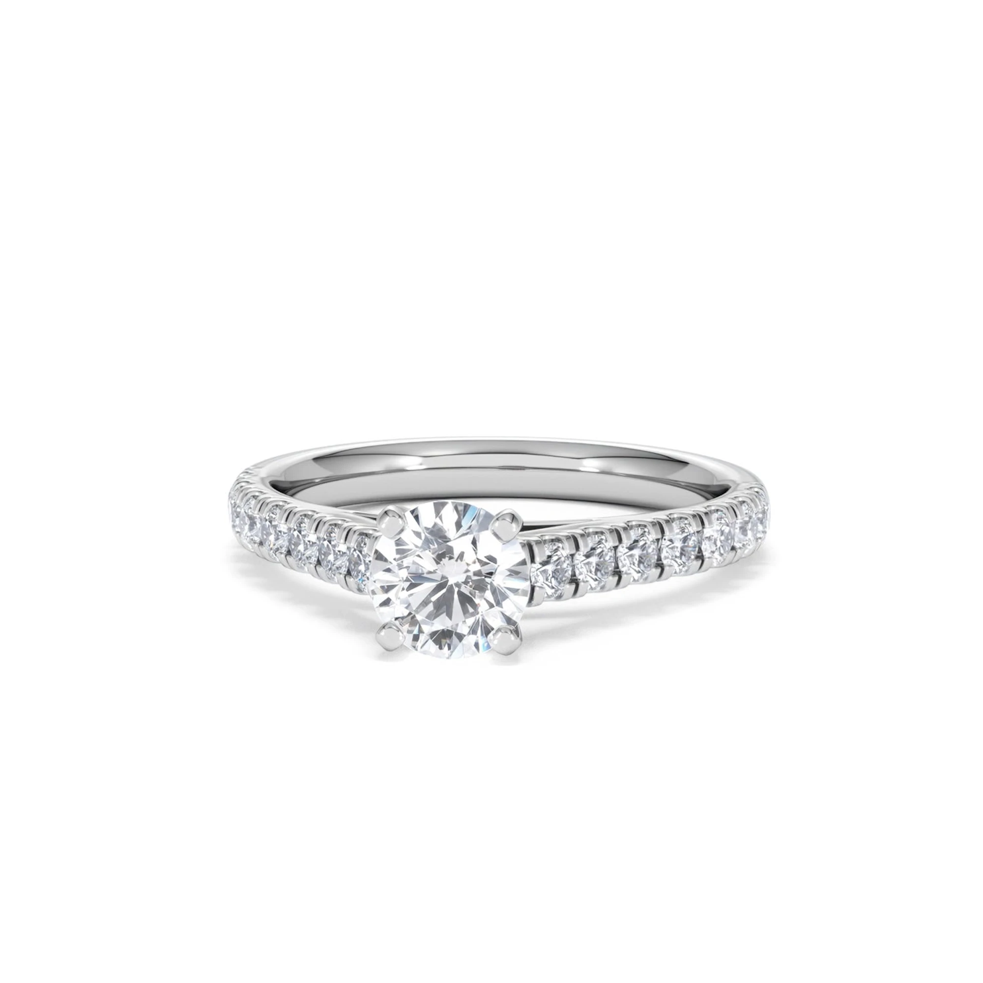 Natalia GIA Diamond Engagement Side Stone Ring 18KW Gold 1.15CT G/SI2