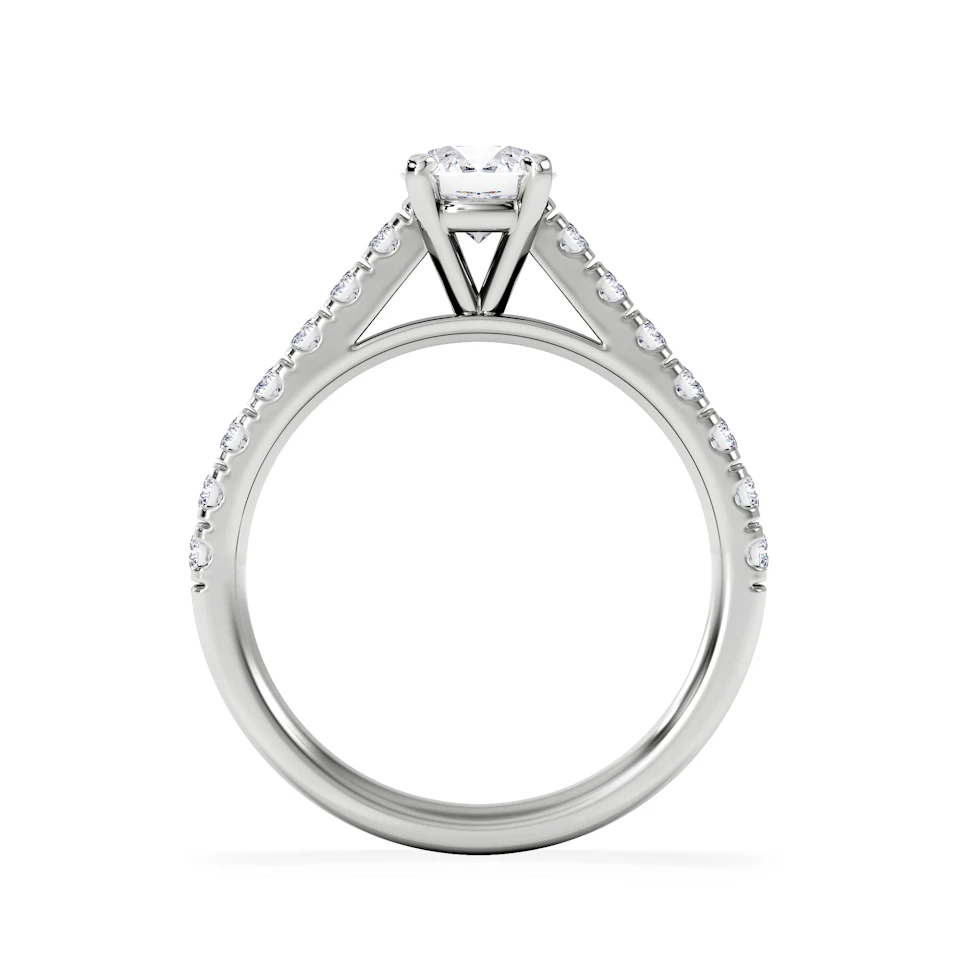 Natalia GIA Diamond Engagement Side Stone Ring 18KW Gold 1.15CT G/SI2