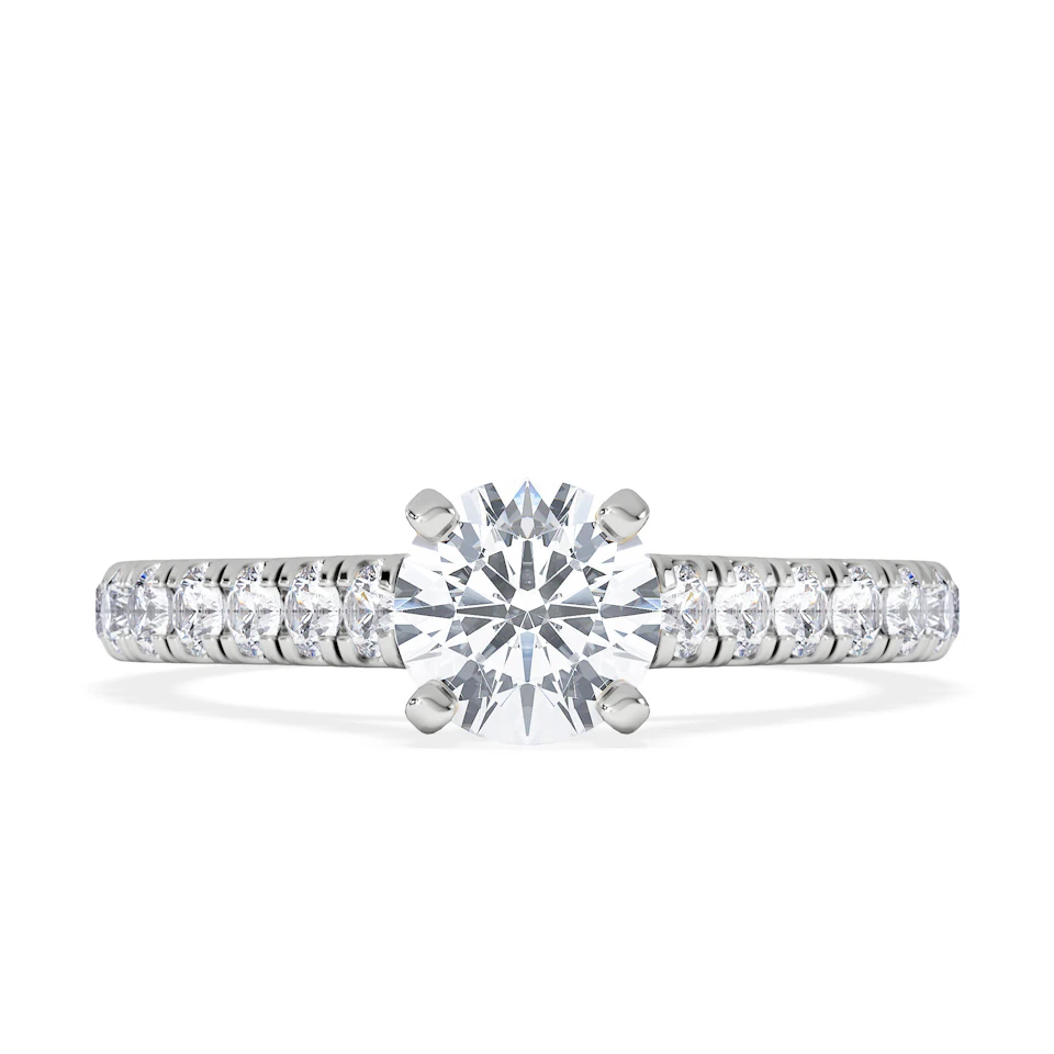 Natalia GIA Diamond Engagement Side Stone Ring 18KW Gold 1.15CT G/SI2