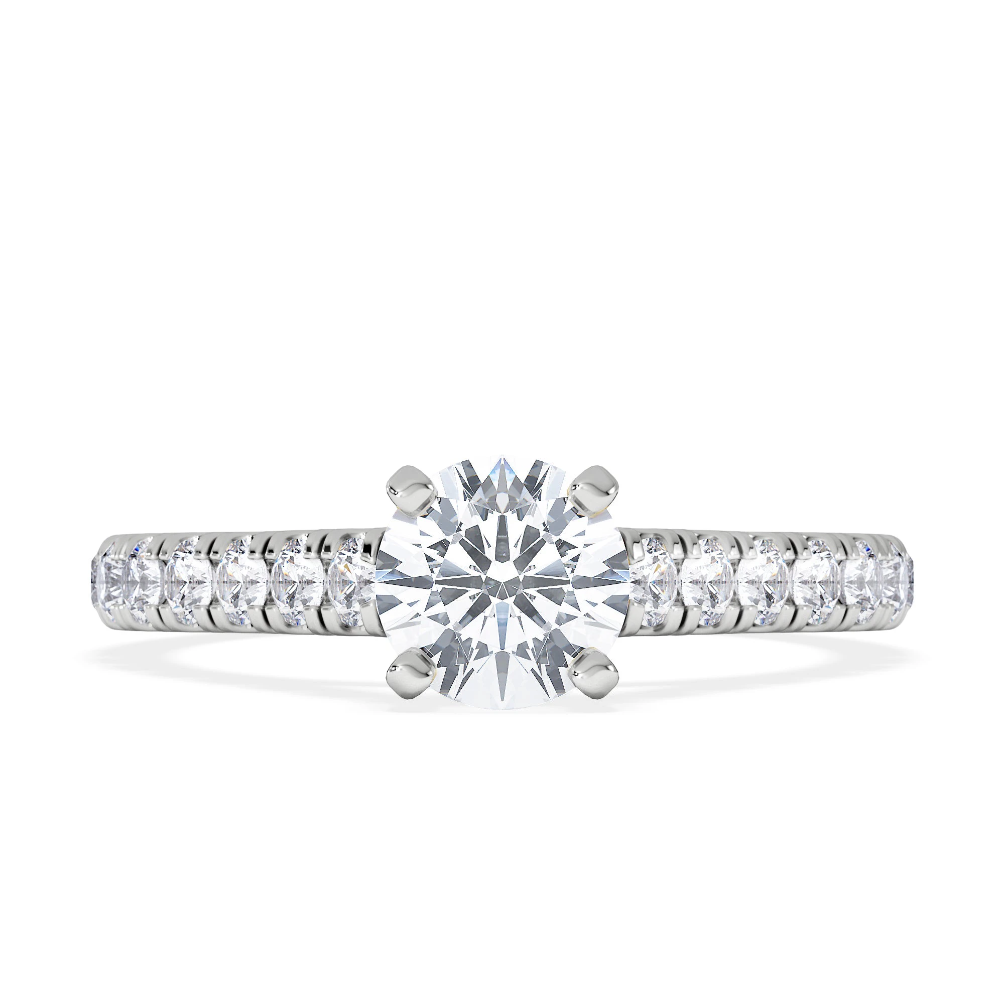 Natalia GIA Diamond Engagement Side Stone Ring 18KW Gold 1.15CT G/SI2