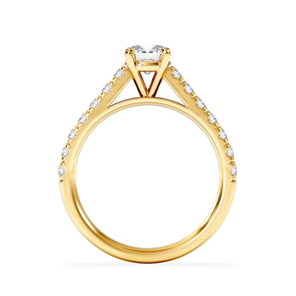 Natalia GIA Diamond Engagement Side Stone Ring 18K Gold 1.15CT G/SI2