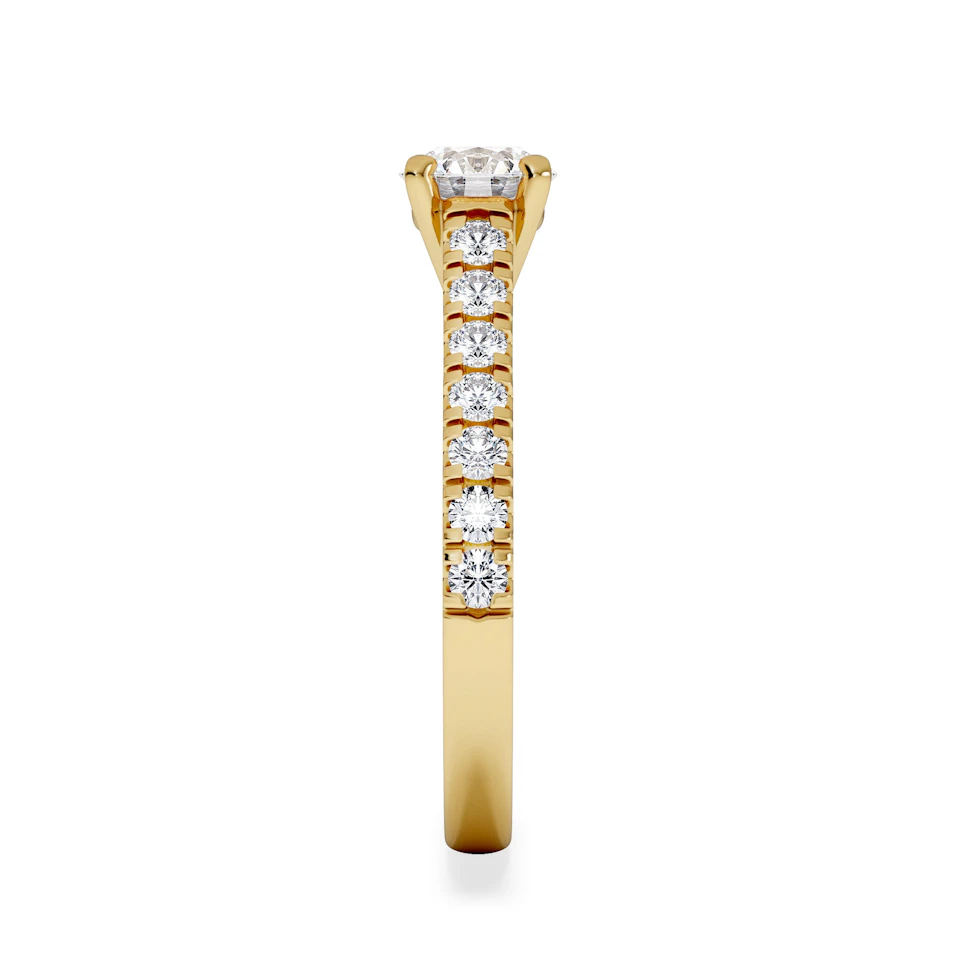 Natalia GIA Diamond Engagement Side Stone Ring 18K Gold 1.15CT G/VS2
